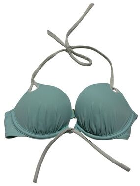 Victoria's Secret 32B Mint Blue Halter Tie Padded Bikini Swim Top
